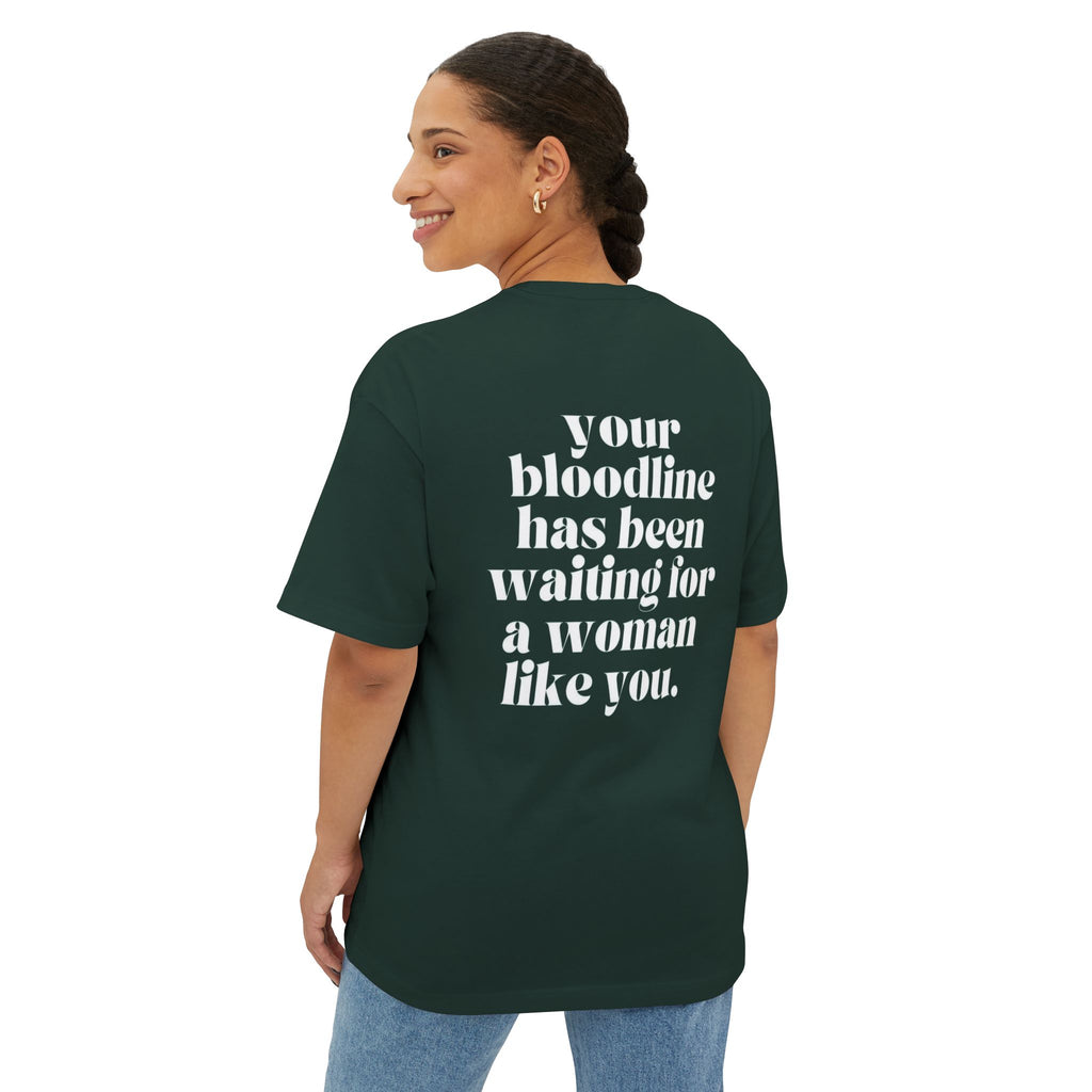 Chosen one Boxy Tee — Forest Green Oversized T‑Shirt