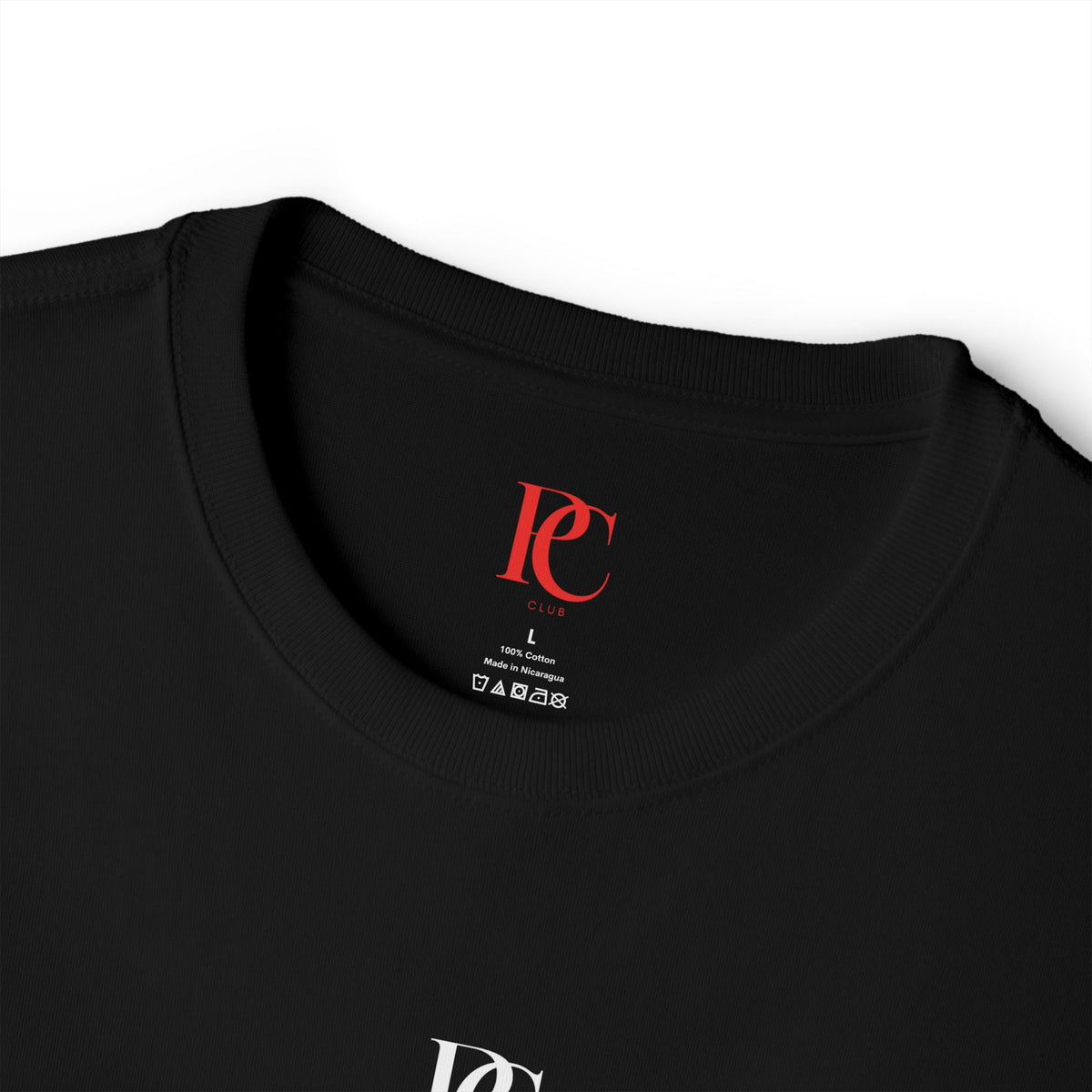 Minimal Monogram Boxy Tee — Small 'PC' Chest Logo