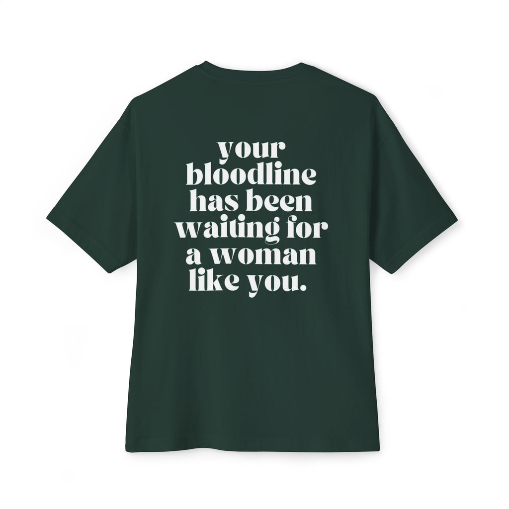 Chosen one Boxy Tee — Forest Green Oversized T‑Shirt