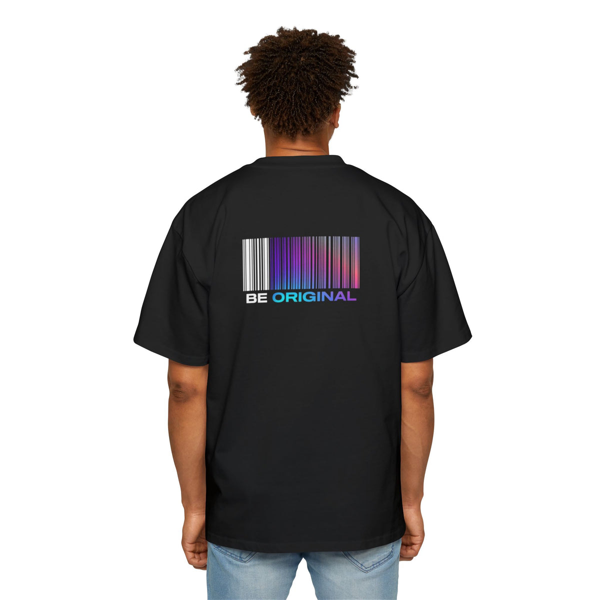 Be Original Oversized Tee — Black Graphic Men’s T-Shirt