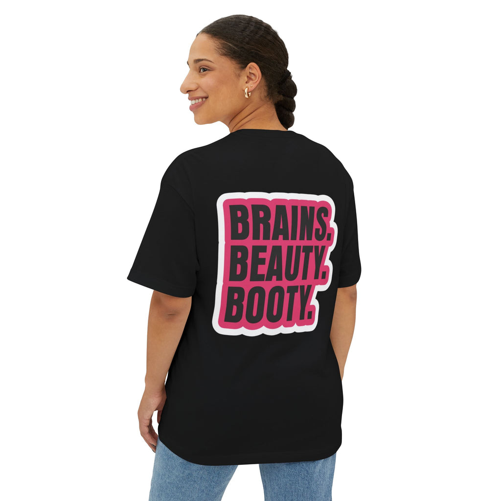 Brains Beauty Booty -Oversized T‑Shirt