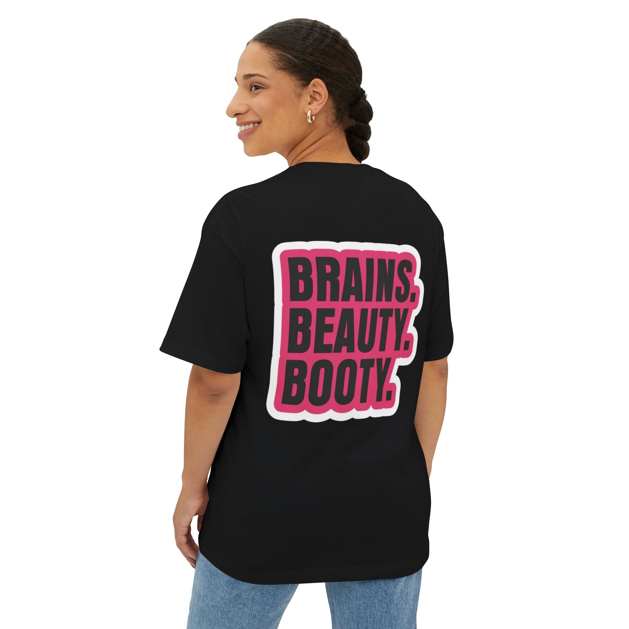 Brains Beauty Booty -Oversized T‑Shirt